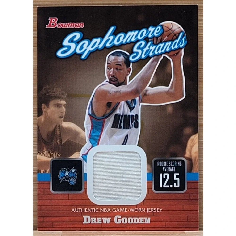 2003-04 BOWMAN DREW GOODEN SOPHOMORE STRANDS‎ GAME USED RELIC PISTONS